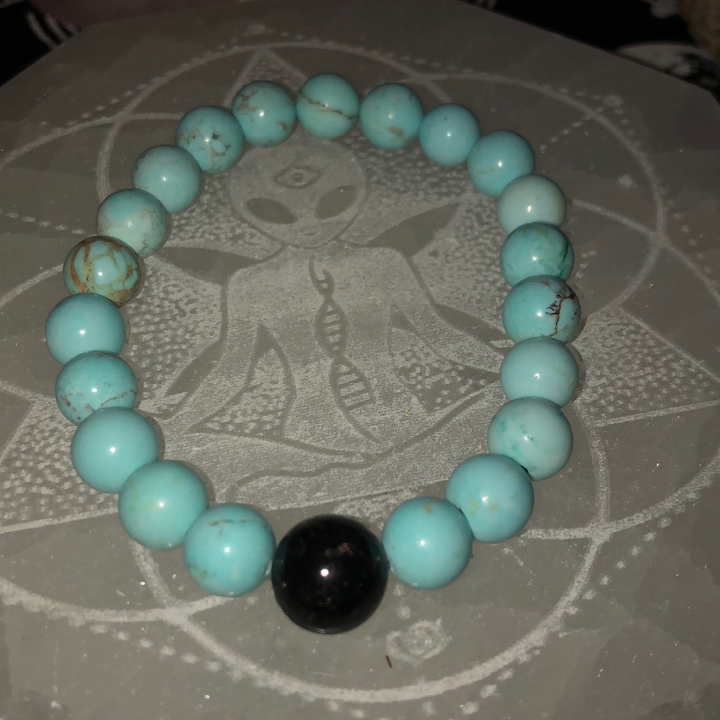 Turquoise Bracelet W Large Shungite Stone 25$